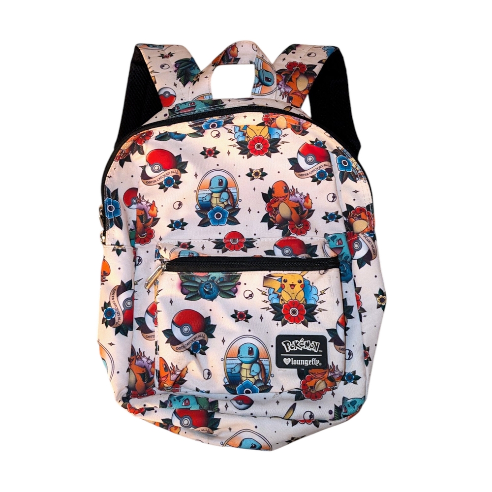 Pokemon Kids Backpack - White with Multicolor Design